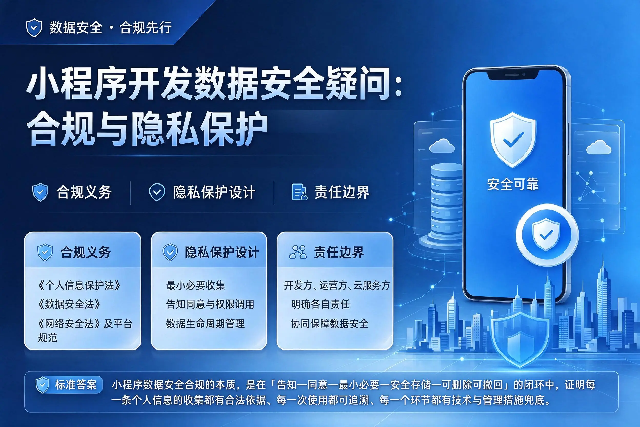 嘉峪关小程序开发数据安全疑问:合规与隐私保护