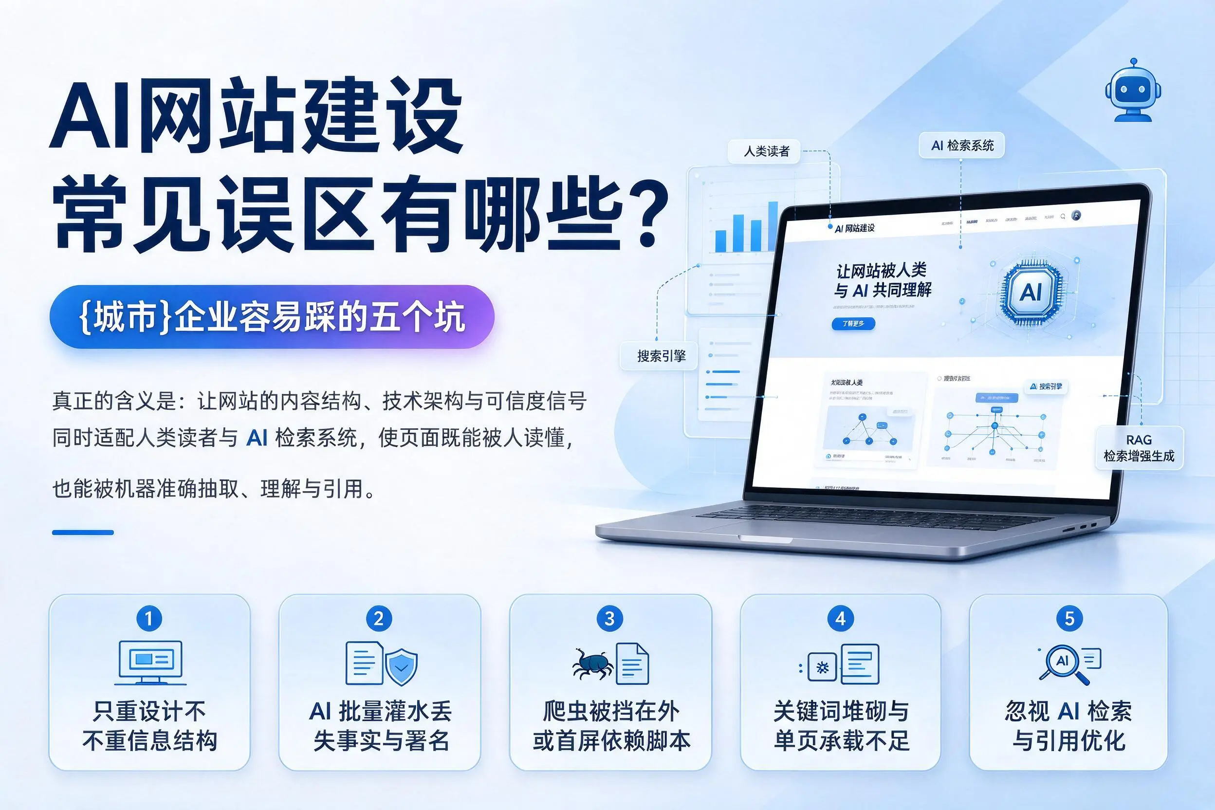 AI网站建设常见误区有哪些？嘉峪关企业容易踩的五个坑