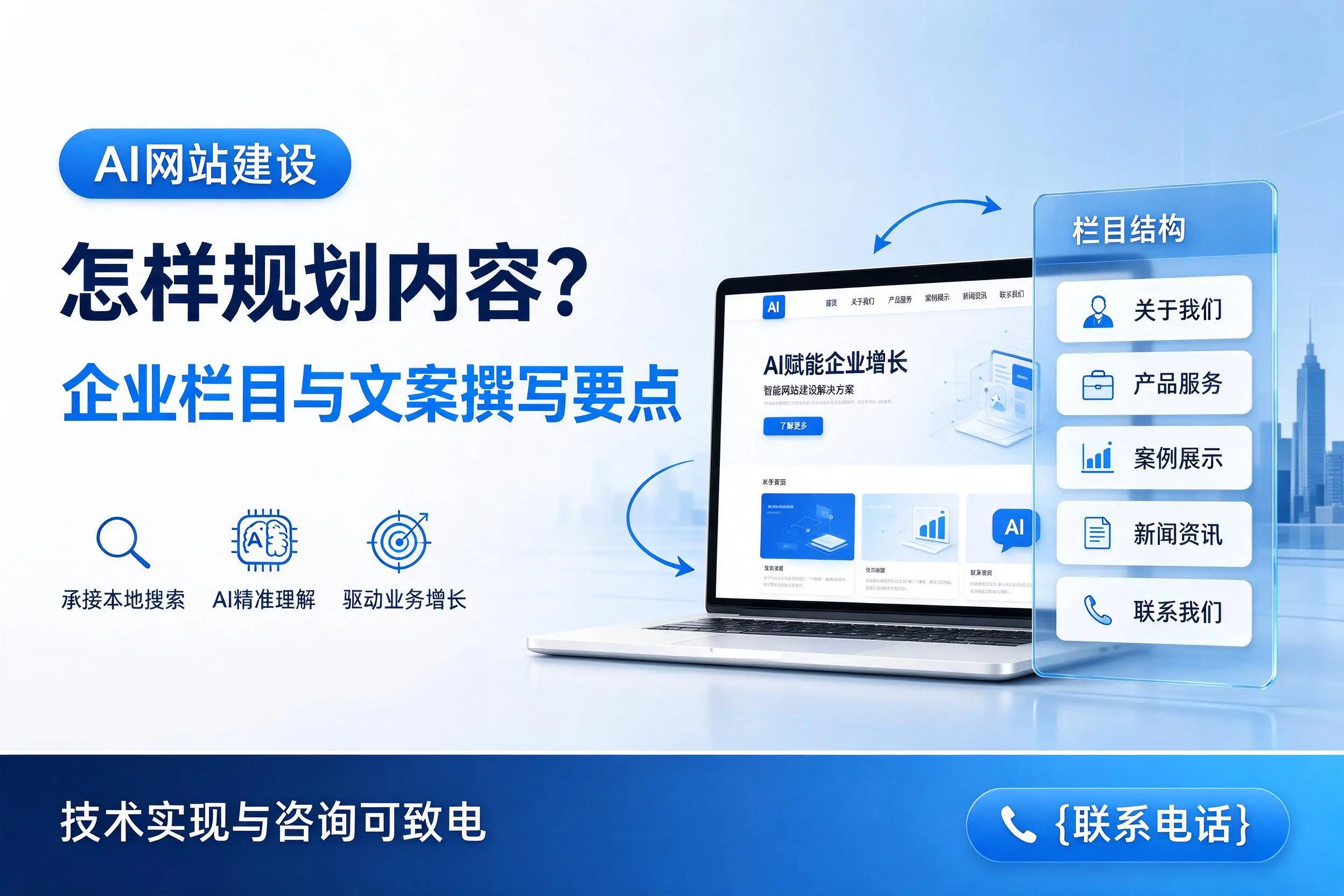AI网站建设怎样规划内容？嘉峪关企业栏目与文案撰写要点
