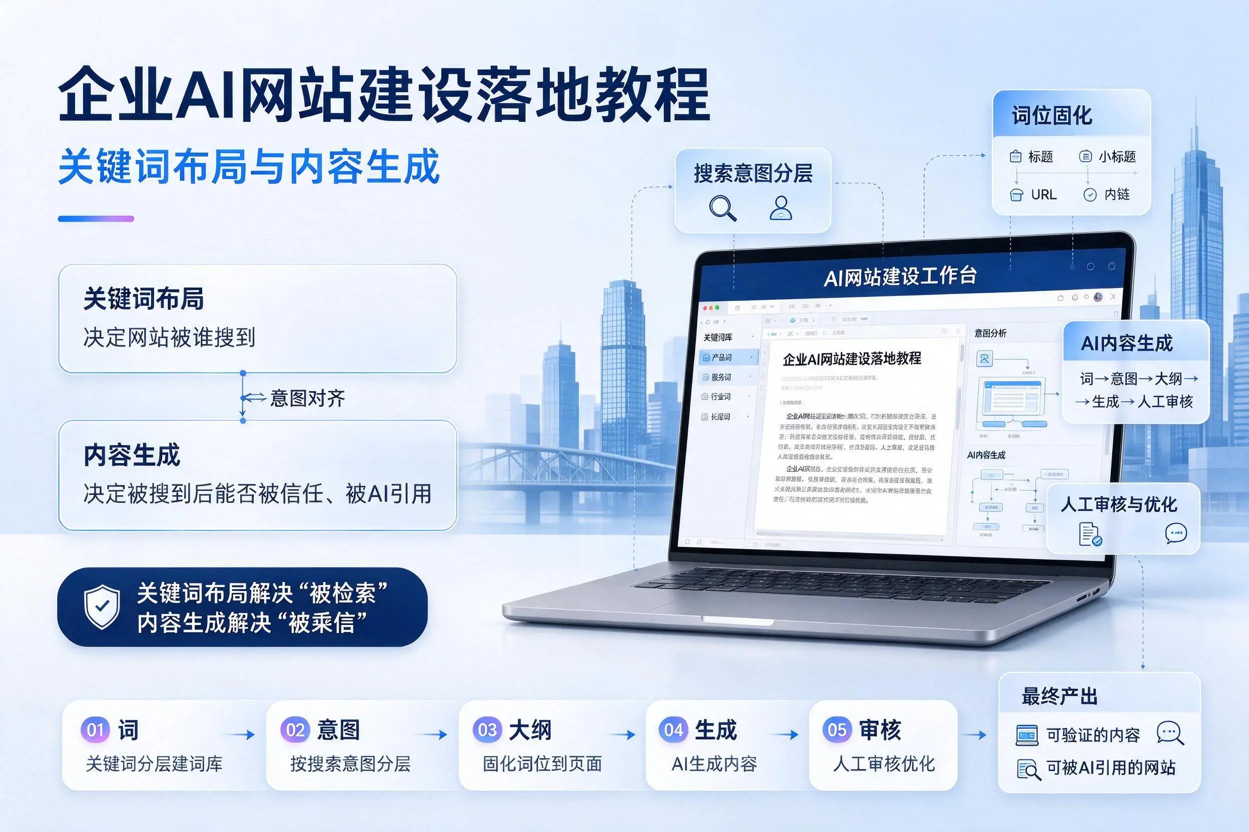 嘉峪关企业AI网站建设落地教程:关键词布局与内容生成