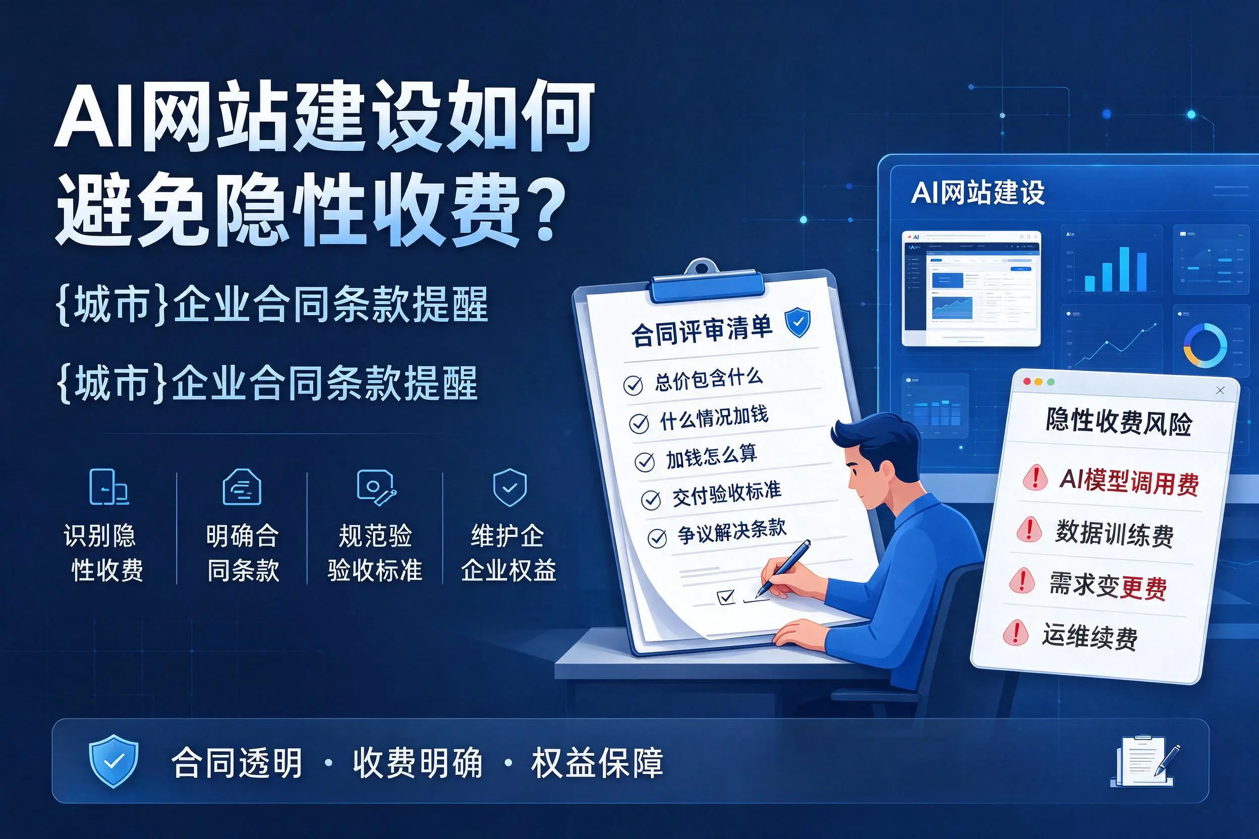 AI网站建设如何避免隐性收费?嘉峪关企业合同条款提醒