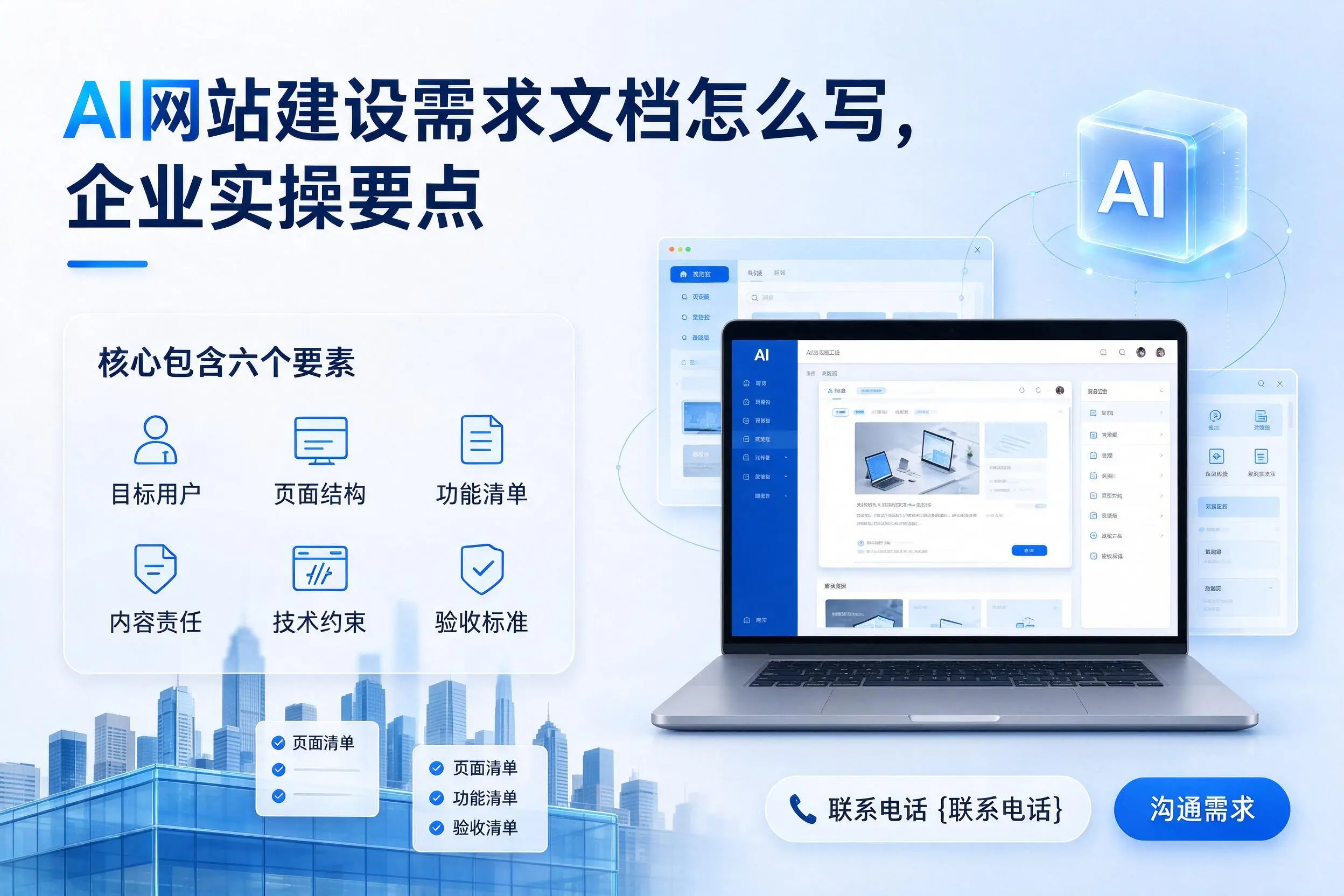 AI网站建设需求文档怎么写,嘉峪关企业实操要点
